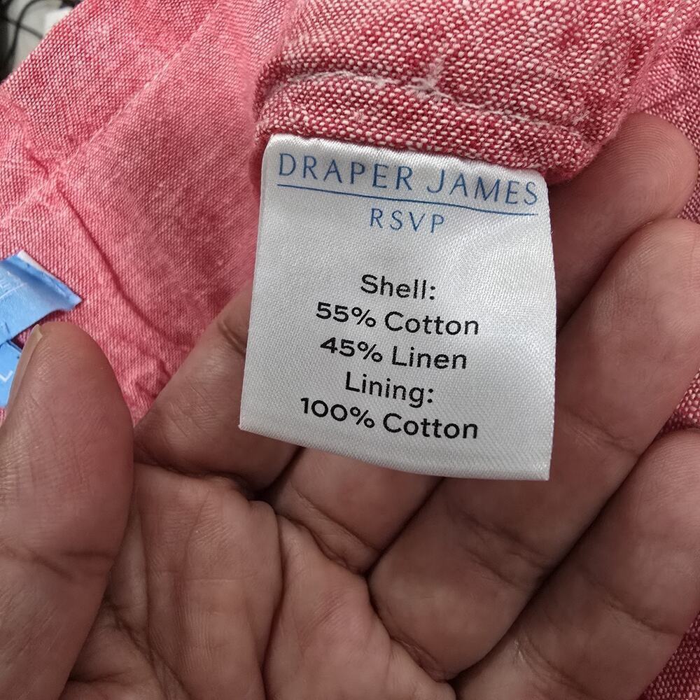 Draper James RSVP Womens Linen Blend Paperbag Shorts Heathered Pink Cruise Large - Picture 5 of 12